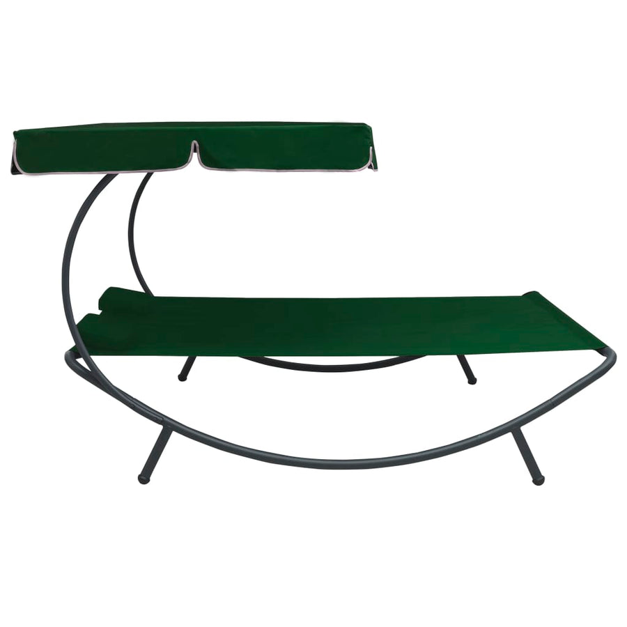 Loungebed Met Luifel En Kussens Groen