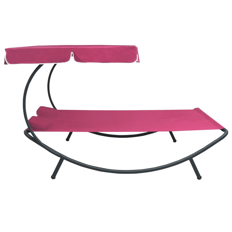 Loungebed Met Luifel En Kussens Roze