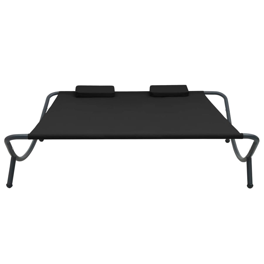 Loungebed stof zwart Zwart