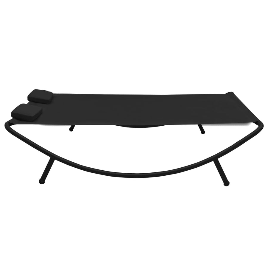 Loungebed stof zwart Zwart