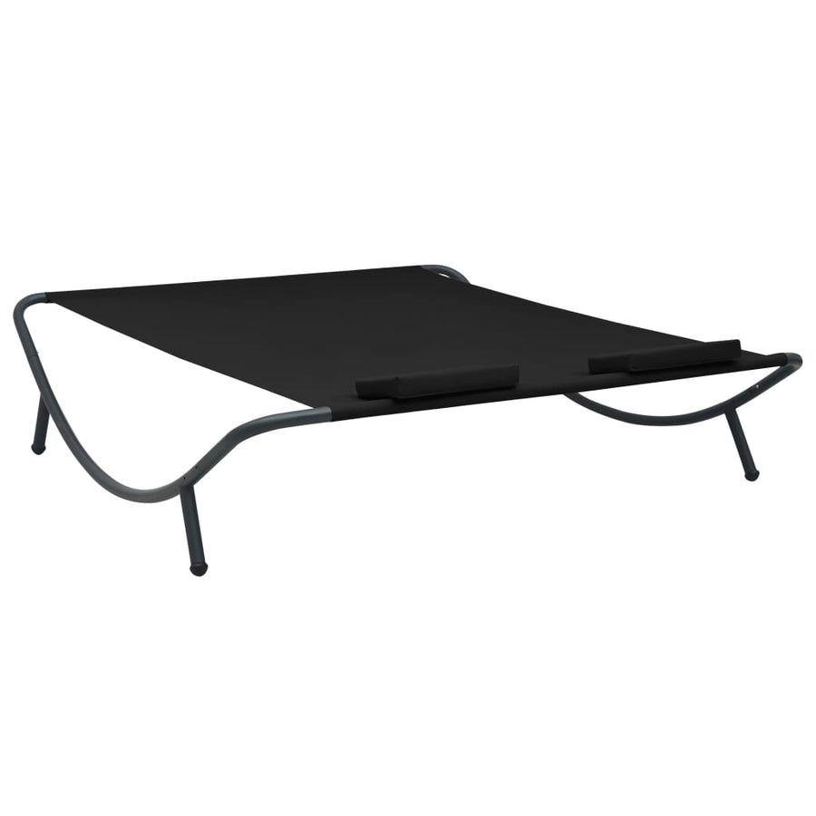 Loungebed stof zwart Zwart
