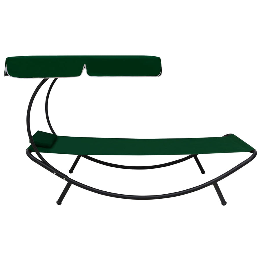 Loungebed Met Luifel En Kussen Groen