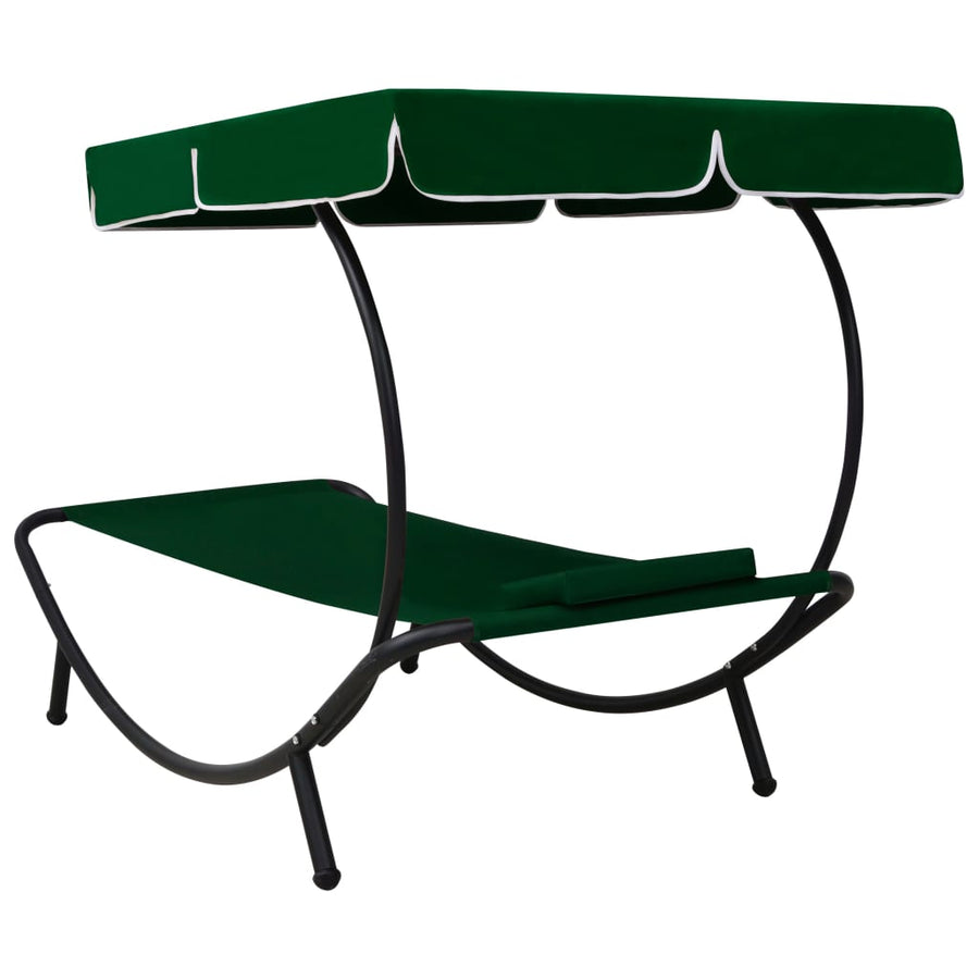 Loungebed Met Luifel En Kussen Groen