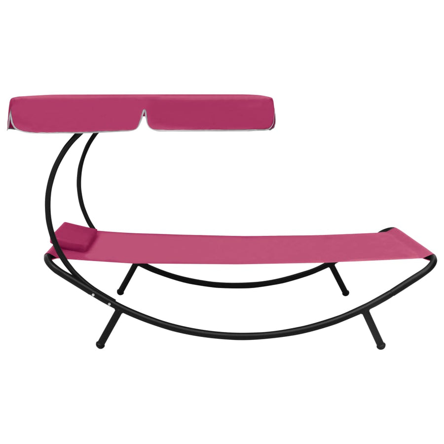 Loungebed Met Luifel En Kussen Roze