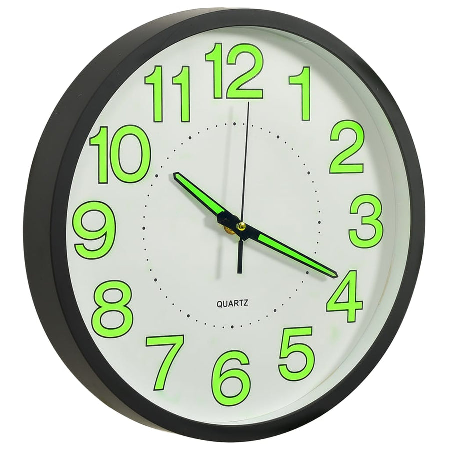 Wandklok Lichtgevend 30 Cm Zwart