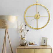 Wandklok 52 cm ijzer goud