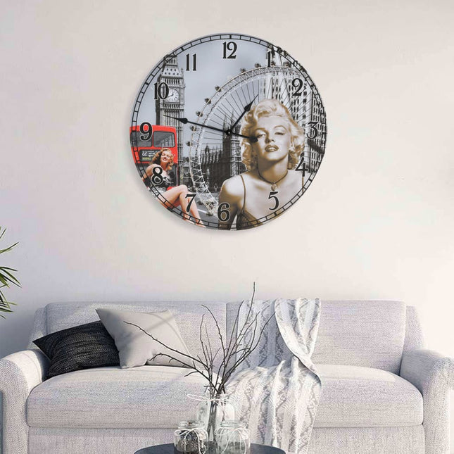 Wandklok Vintage Stijl 60 Cm Marilyn Monroe