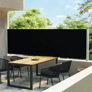 Tuinscherm uittrekbaar 140x600 cm zwart
