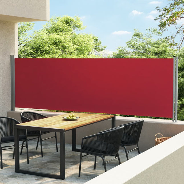 Tuinscherm Uittrekbaar 140X600 Cm Rood