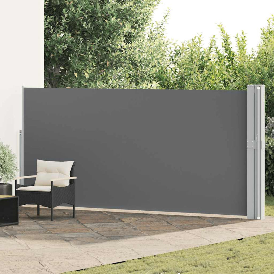 Tuinscherm uittrekbaar 170x1200 cm antraciet