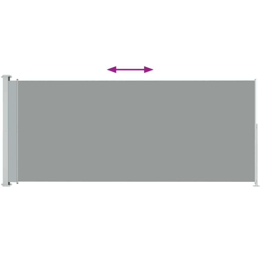 Tuinscherm Uittrekbaar 180 x 500 cm Grijs