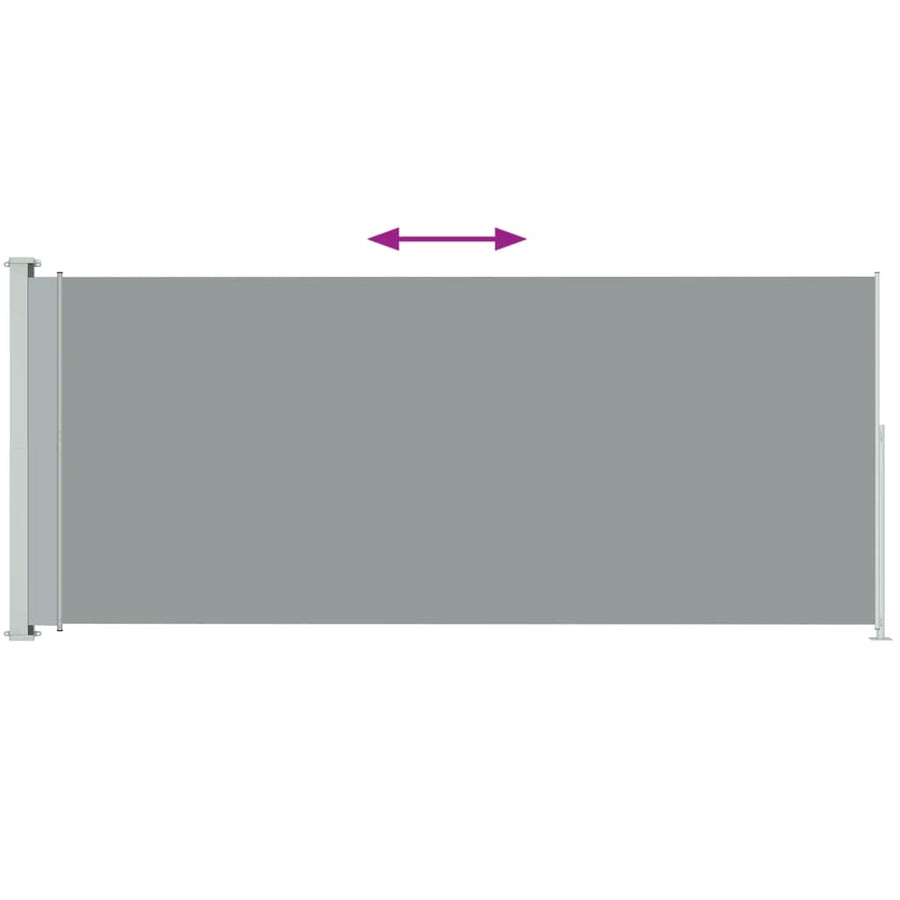 Tuinscherm Uittrekbaar 180 x 500 cm Grijs