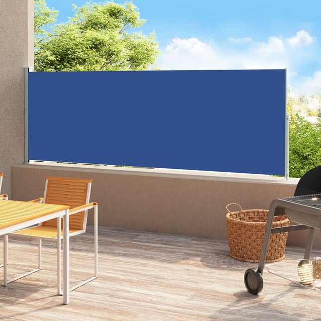 Tuinscherm Uittrekbaar 180X500 Cm Blauw