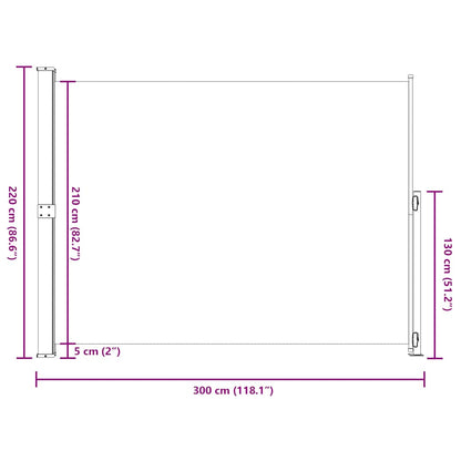 Tuinscherm uittrekbaar 220x300 cm crème
