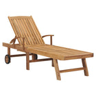 Ligbed massief teakhout verstelbaar 195x59.5 cm