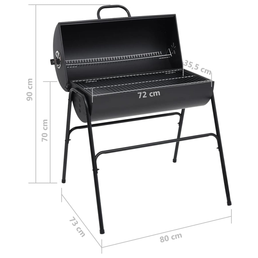 Barbecuevat Met 2 Kookroosters 80X95X90 Cm Staal Zwart
