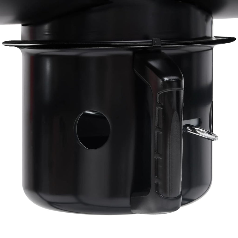 Barbecuevat met wielen en schappen 115x85x95 cm staal zwart