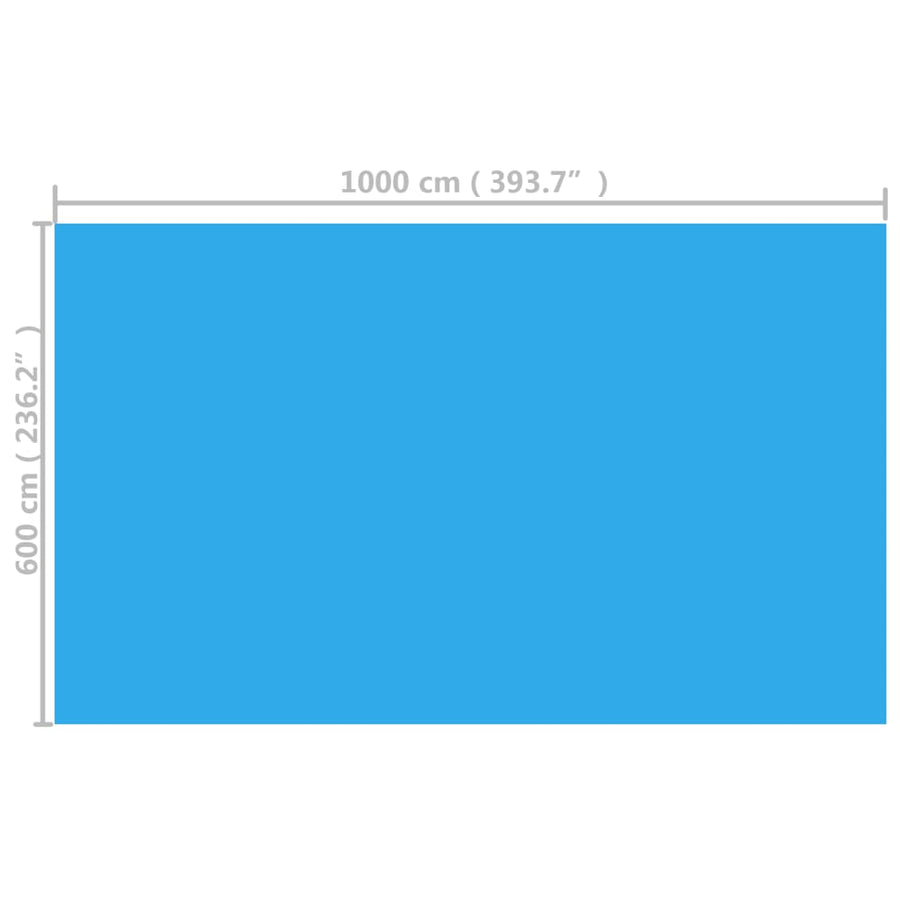 Zwembadhoes rechthoekig 1000x600 cm PE blauw 1000 x 600 cm Blauw