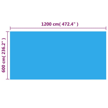 Zwembadhoes rechthoekig 1200x600 cm PE blauw 1200 x 600 cm Blauw