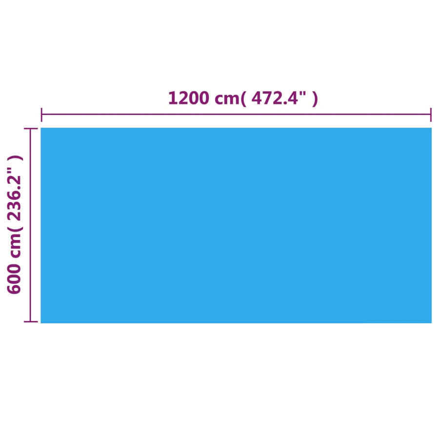 Zwembadhoes rechthoekig 1200x600 cm PE blauw 1200 x 600 cm Blauw
