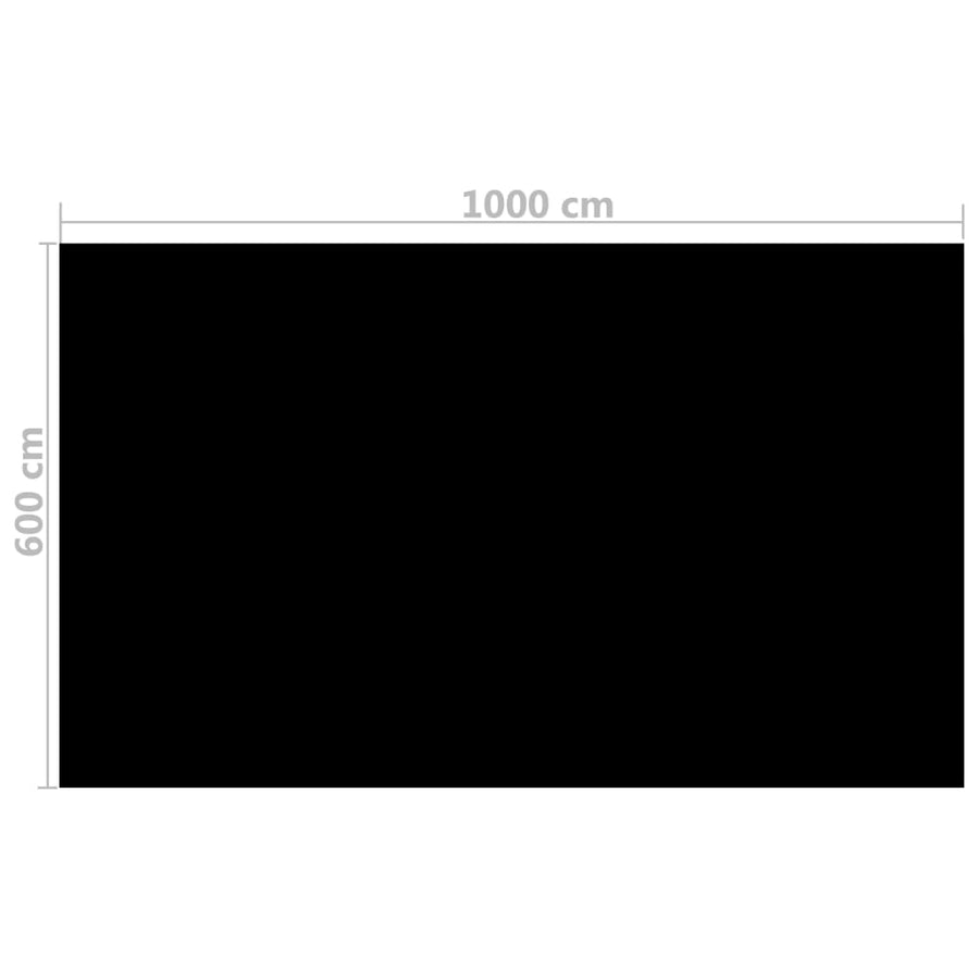 Zwembadhoes rechthoekig 1000x600 cm PE zwart 1000 x 600 cm Zwart