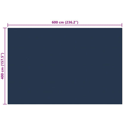 Zwembadfolie Solar Drijvend 600X400 Cm Pe Zwart En Blauw 600 x 400 cm 200 μm