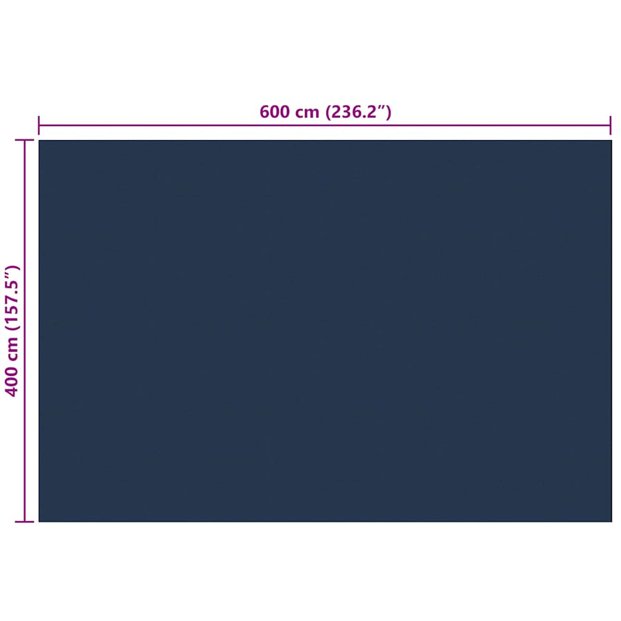 Zwembadfolie Solar Drijvend 600X400 Cm Pe Zwart En Blauw 600 x 400 cm 200 μm