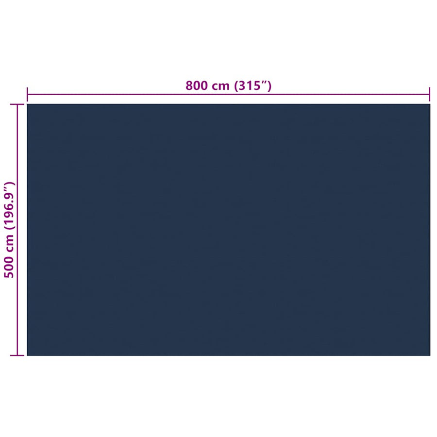 Zwembadfolie Solar Drijvend 800X500 Cm Pe Zwart En Blauw