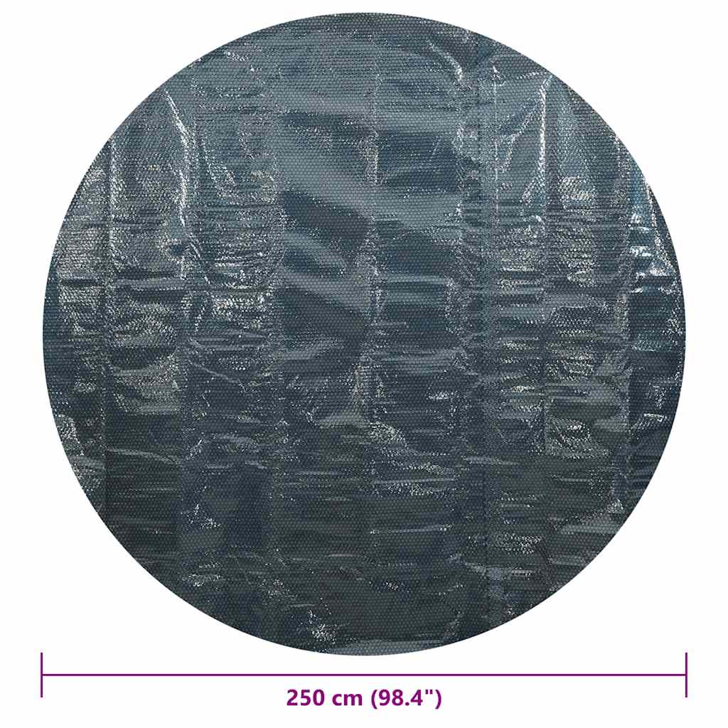 Zwembadfolie Solar Drijvend 250 Cm Pe Ø 250 cm Zwart en blauw