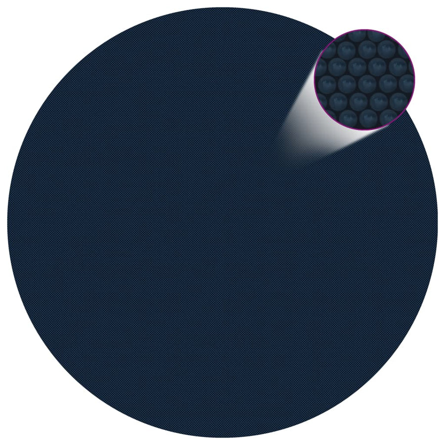 Zwembadfolie solar drijvend 300 cm PE zwart en blauw Ø 300 cm Zwart en blauw