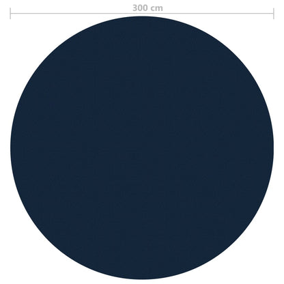 Zwembadfolie solar drijvend 300 cm PE zwart en blauw Ø 300 cm Zwart en blauw