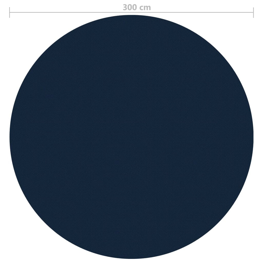 Zwembadfolie solar drijvend 300 cm PE zwart en blauw Ø 300 cm Zwart en blauw