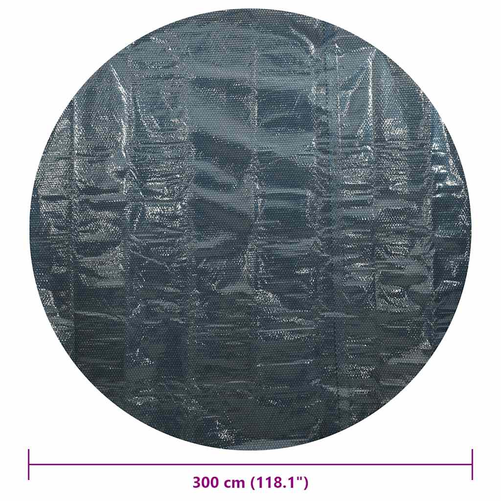 Zwembadfolie Solar Drijvend 356 Cm Pe Ø 356 cm Zwart en blauw