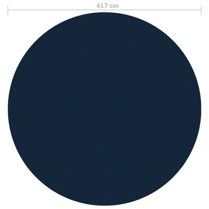 Zwembadfolie solar drijvend 417 cm PE zwart en blauw Ø 417 cm Zwart en blauw