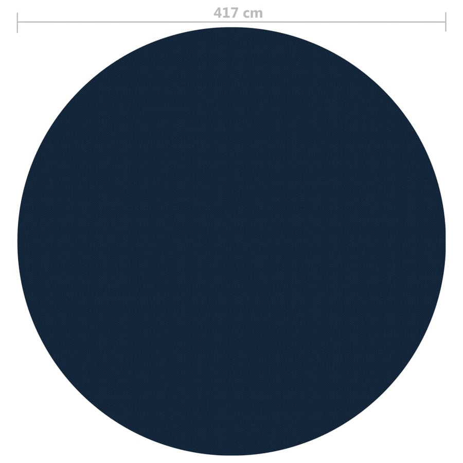 Zwembadfolie solar drijvend 417 cm PE zwart en blauw Ø 417 cm Zwart en blauw