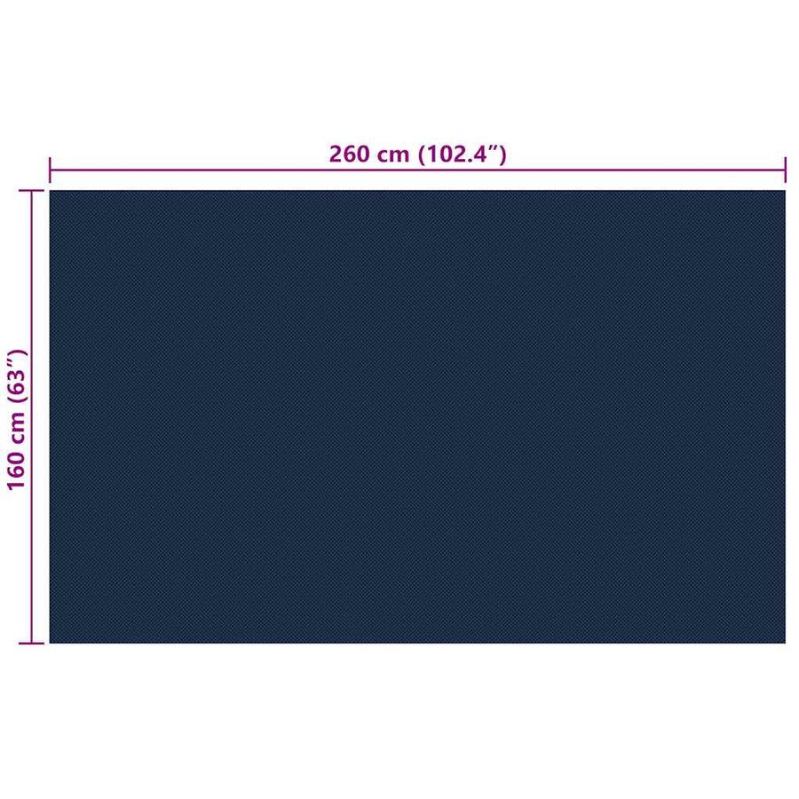 Zwembadfolie Solar Drijvend Pe 260 x 160 cm Zwart en blauw