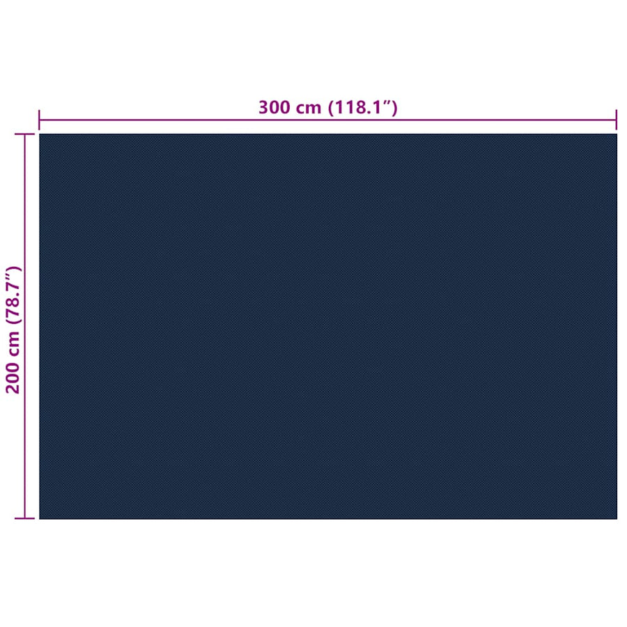 Zwembadfolie Solar Drijvend Pe 300 x 200 cm Zwart en blauw