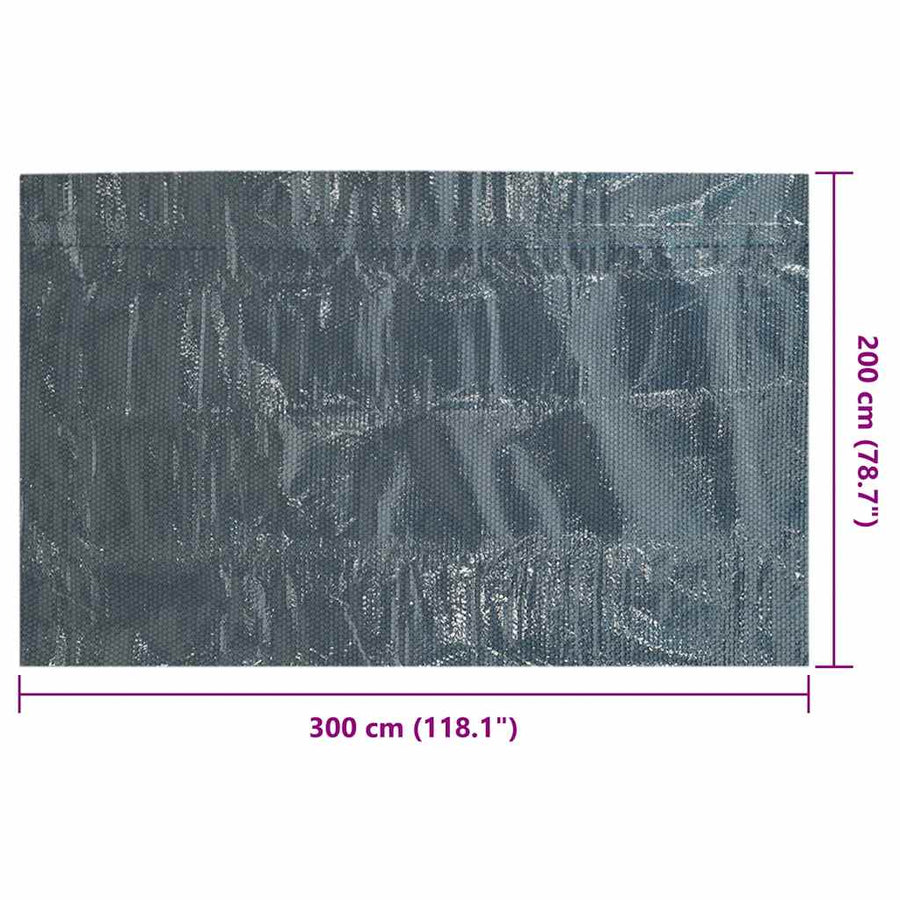 Zwembadfolie Solar Drijvend Pe 300 x 200 cm Zwart en blauw