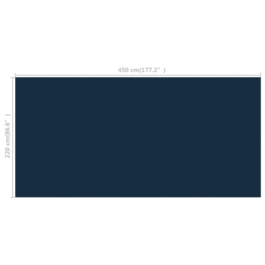 Zwembadfolie solar drijvend 450x220 cm PE zwart en blauw 450 x 220 cm Zwart en blauw