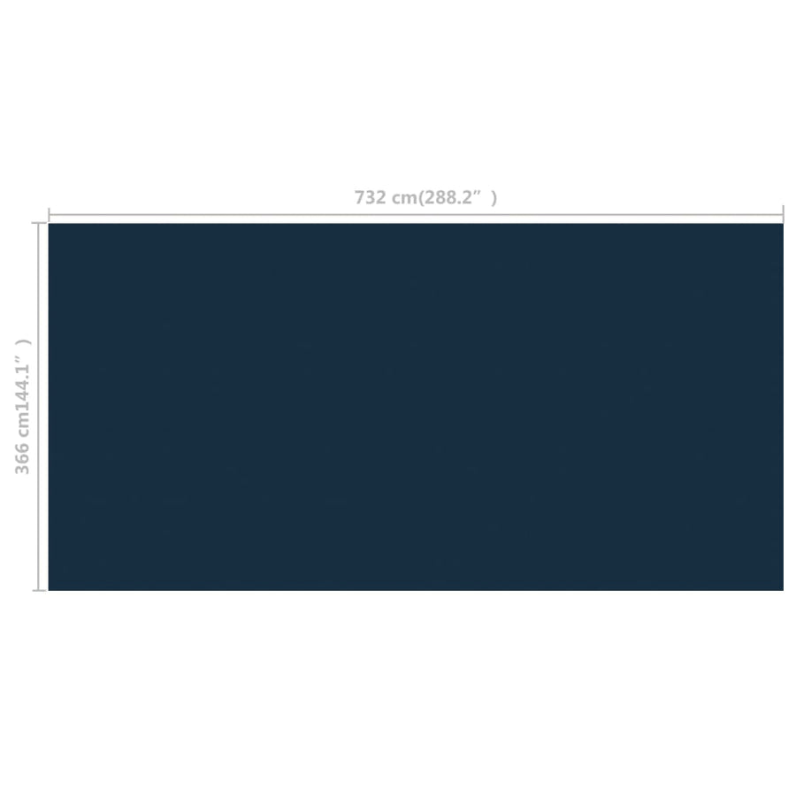 Zwembadfolie Solar Drijvend Pe 732 x 366 cm Zwart en blauw