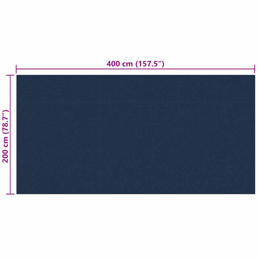 Zwembadfolie Solar Drijvend Pe 400 x 200 cm Zwart en blauw