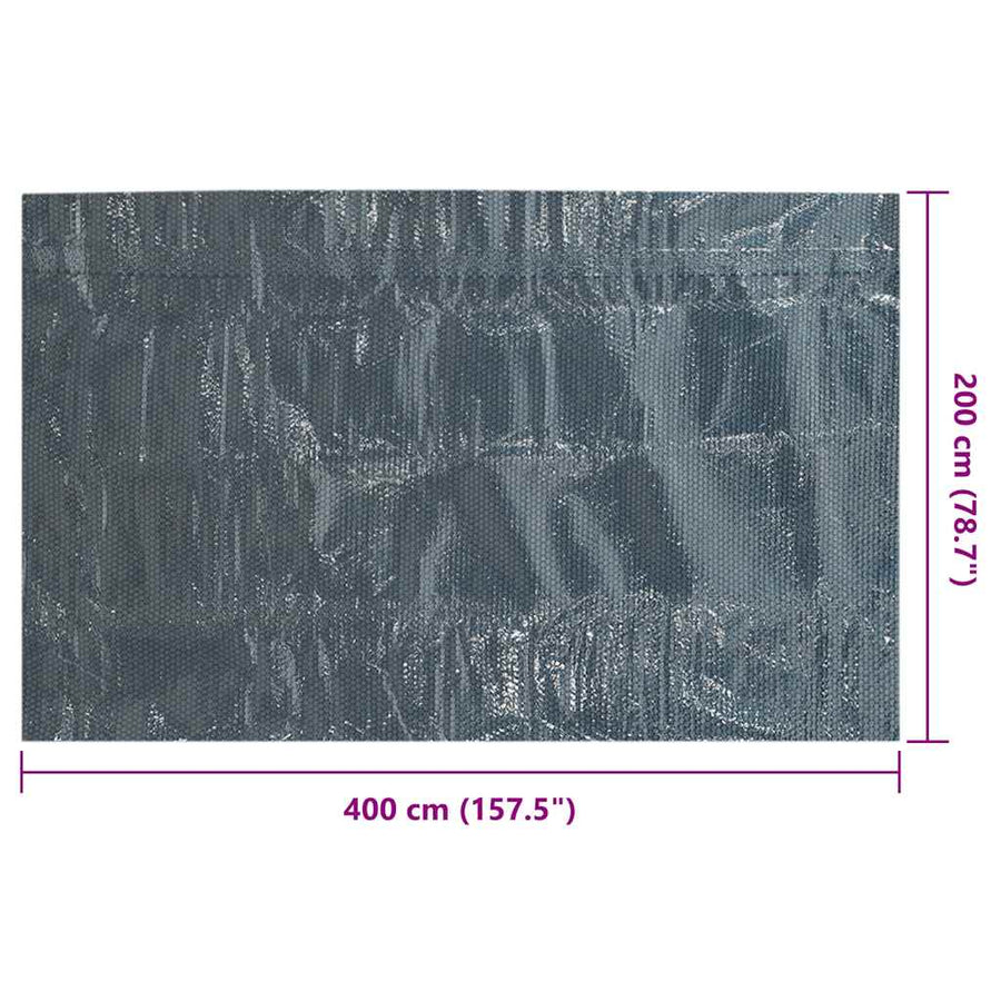 Zwembadfolie Solar Drijvend Pe 400 x 200 cm Zwart en blauw