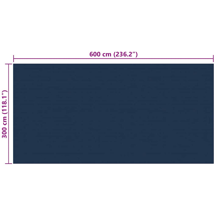 Zwembadfolie Solar Drijvend Pe 600 x 300 cm Zwart en blauw