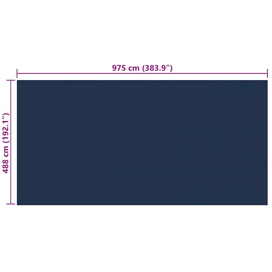 Zwembadfolie Solar Drijvend Pe 975 x 488 cm Zwart en blauw