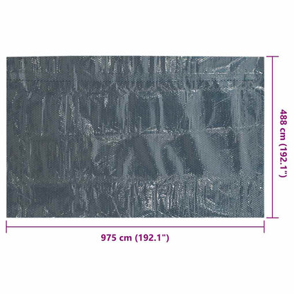Zwembadfolie Solar Drijvend Pe 975 x 488 cm Zwart en blauw