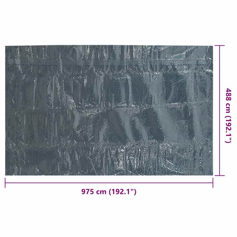 Zwembadfolie Solar Drijvend Pe 975 x 488 cm Zwart en blauw