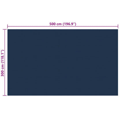 Zwembadfolie Solar Drijvend Pe 500 x 300 cm Zwart en blauw