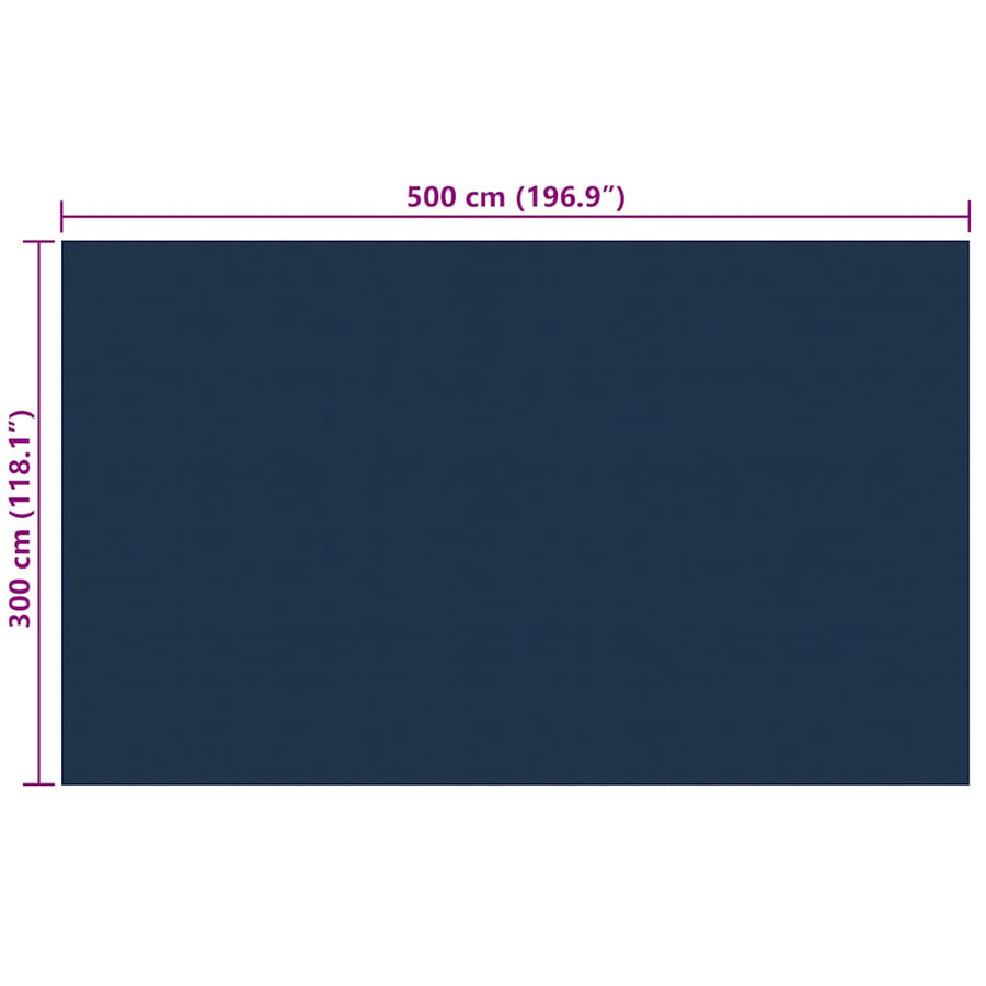 Zwembadfolie Solar Drijvend Pe 500 x 300 cm Zwart en blauw