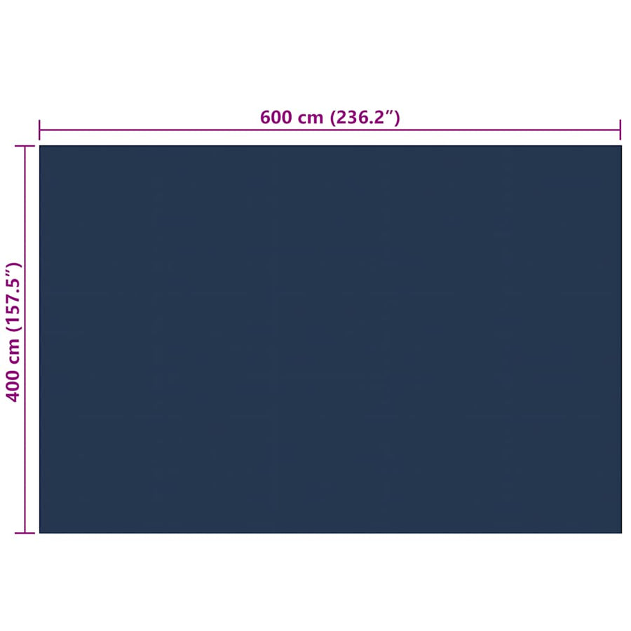 Zwembadfolie Solar Drijvend 600X400 Cm Pe 600 x 400 cm 110 μm Zwart en blauw