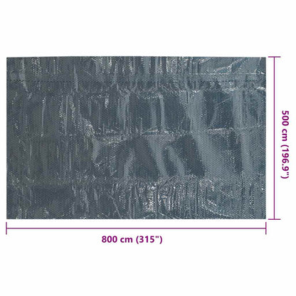 Zwembadfolie Solar Drijvend 800X500 Cm Pe 800 x 500 cm 110 μm Zwart en blauw